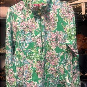 Lilly Pulitzer Luxletic Pullover Green and Pink